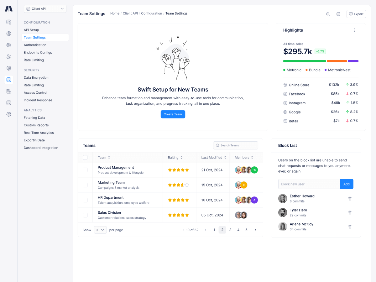 Set Up Your Team visualization
